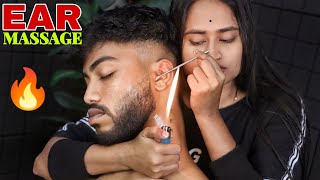 Ear Wax Removing With Fire  Ear Cleaning ASMR  Head Massage amp Neck Cracking  ASMR Sleep Sound [upl. by Silvio564]