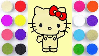 Sand painting coloring hello kitty in onesie [upl. by Doherty]