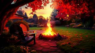 quotCozy Evening by the Garden Bonfire  Relaxing Fire Sounds for Stress Relief amp Meditationquot cozy [upl. by Annabell222]