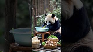 Panda and Tiger enjoying hotpot together 熊貓和老虎吃火鍋 funny jokes panda tiger ai [upl. by Ennairol]