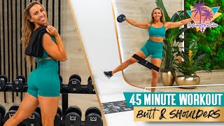 45 Minute Butt amp Shoulders Workout  STF  Day 43 [upl. by Anyk975]