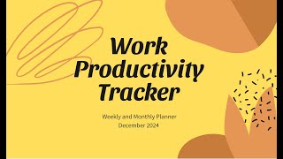 Work Productivity Tracker  December Monthly Planner [upl. by Bbor]