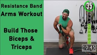 Resistance Band Arm Workout  Build your Biceps and Triceps Workout [upl. by Landri]