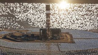 California solar power plants ignite birds midflight [upl. by Ardena]