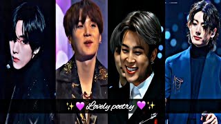 Trending Cute Poetry 🔥  Tiktok BTS Edits Videos 💜  Aqsa Ch World [upl. by Enimisaj]