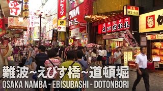 大阪の街を歩く4 難波～道頓堀（道頓堀通り えびす橋） Walking Osaka 4  Namba Dotonbori [upl. by Haneekas37]