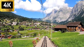 Cab Ride  Kleine Scheidegg to Grindelwald Switzerland  Train Driver View Jungfrau Railway  4K [upl. by Ailad]