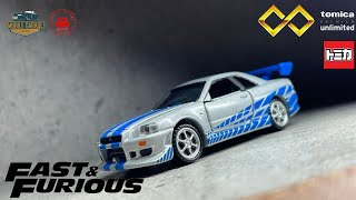 トミカ Tomica Premium Unlimited Fast amp Furious 08 Nissan Skyline GTR34 Paul Walker [upl. by Ehctav]