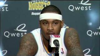 Carmelo Anthony doesnt want to be traded to New Jersey Nets yet  Interview Denver Nuggets [upl. by Peednama]