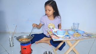 Main Masak Masakan Beneran  Masak Tempe Bacem Dengan Mainan Kompor Mini [upl. by Haorbed945]