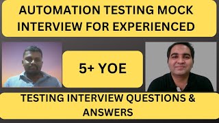 Software Testing Mock Interview Automation Testing Interview RD Automation Learning [upl. by Sardella]