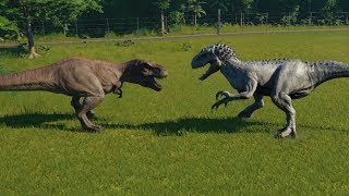 Indominus Rex VS TRex  Jurassic World Evolution [upl. by Odraboel726]