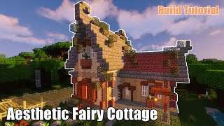 Minecraft Aesthetic Fairy Cottage  Cottagecore Tutorial [upl. by Valda]