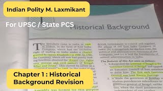 Polity M Laxmikanth Revision  Chapter 1 Historical Background  indianpolity polity [upl. by Yrffej761]