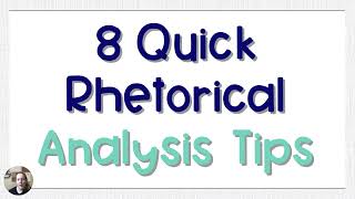 Rhetorical Analysis Essay Tips  Coach Hall Writes [upl. by Raual]