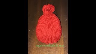 Cappello ai ferri facilissimoEasy knit hatSombrero de punto fácil [upl. by Jacenta249]