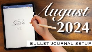 August 2024 Digital Bullet Journal Setup  Plan with Me [upl. by Skrap]