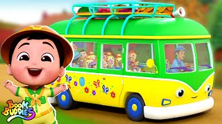 Wheels On the Bus Camp Vehicle Rhyme And Kids Song by Boom Buddies [upl. by Havens652]