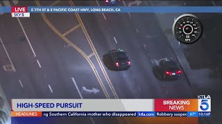 CHP pursues speeding driver in Southern California [upl. by Norek]