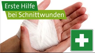 Erste Hilfe bei Schnittwunden [upl. by Boleslaw836]