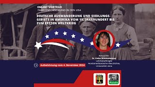 DEUTSCHE AUSWANDERUNG UND SIEDLUNGSGEBIETE IN AMERIKA VOM 19 JAHRHUNDERT BIS ZUM ERSTEN WELTKRIEG [upl. by Ma345]