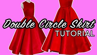 HOW TO MAKE A DOUBLE CIRCLE SKIRT  720 DEGREE CIRCLE SKIRT  LA MODÉLISTE [upl. by Rocray]