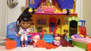 Doc McStuffins fun Halloween featuring Lambie amp Hallie Playset Review [upl. by Asiak]