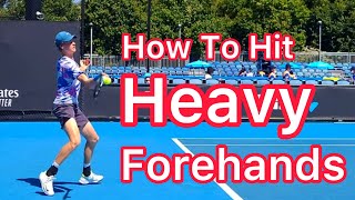 How To Hit Heavy Topspin Forehands Jannik Sinner Technique Explained [upl. by Brodie]