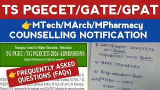 TS PGECET 2024 COUNSELLING NOTIFICATIONStudentUpdates247 [upl. by Mensch]