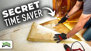 How To Remove Old Vinyl Or Linoleum Flooring  Kitchens and Bathrooms [upl. by Meakem610]