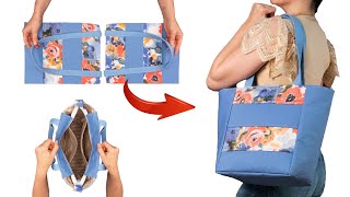 How to sew a stylish DIY tote bag from old jeans easily [upl. by Weisbrodt]