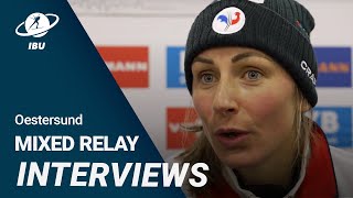 BMW IBU World Cup Biathlon Oestersund  Mixed Relay Interviews [upl. by Ociram765]