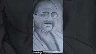 happy birthday Gandhi ji🥰🥰💕 pencil sketch potrait 😊short video [upl. by Ferneau]