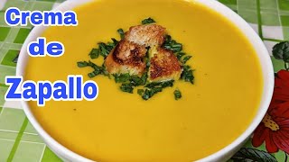 CREMA de ZAPALLO DELICIOSO y NUTRITIVO 😋 receta fácil y rápido de hacer  SOPA DE ZAPALLO [upl. by Ellehcan734]