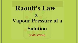 Raoults law Explanation in Tamil  How to find Vapour Pressure of a Solution  Animation [upl. by Newfeld]