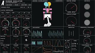 Unbalance Inline 3 Engine 01800  Engine Sim by EnginetheGreat [upl. by Eynenihc131]