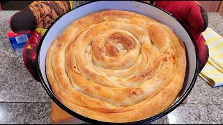 KAKO SE PRAVI DOMASNA TEGNATA VRTENA PITAZELNIKBUREKVIENOMAZNIK Homemade Macedonian Cheese Pie [upl. by Esiuolyram304]