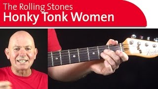 Honky Tonk Woman Guitar Lesson  Intro Part 1 [upl. by Vilhelmina]