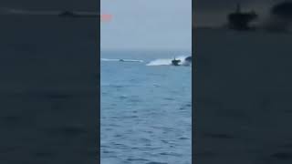 spanish speedboat of coast guard intercepts migrant motorboat in Melilla [upl. by Unhsiv]