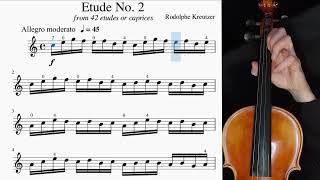 Kreutzer Violin Etude No 2 with Ragtime Piano Accompaniment Practice video Sheet Music Score [upl. by Orrocos]