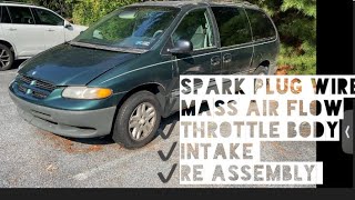 Spark Plug Wires Mass Air Flow SensorThrottle Body Cleaning Re Assembly 1997 Dodge Grand Caravan [upl. by Wainwright429]