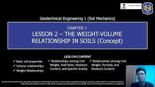 Geotechnical Engg 1 Soil Mechanics  The WeightVolume Relationship in Soils Concept [upl. by River105]