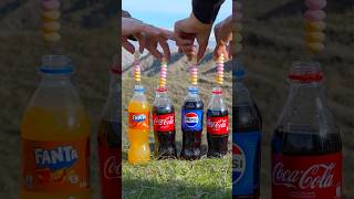 “Mentos in Coke Pepsi and Fanta Who will explode the hardest” 🔥😱 experiment mentos mentoscola [upl. by Blondy714]