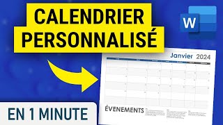 Créer et imprimer son CALENDRIER sur Word [upl. by Anette]