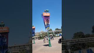 Disneyland esplanade banners Disney California adventure park entrance prepped 4 halloween 8182024 [upl. by Longawa]