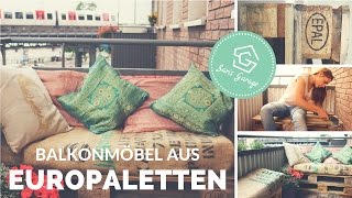 Balkonmöbel aus Paletten selber bauen  Balkon  DIY  Upcycling  Palettenmöbel Anleitung Ideen [upl. by Miko338]