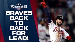 BACK TO BACK HOMERS FOR THE LEAD Braves launch 2 HUGE homers to take lead in World Series Game 4 [upl. by Elletsirhc]