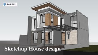 Sketchup house design 1150 x 1200 meter  Part 1 [upl. by Naruq599]