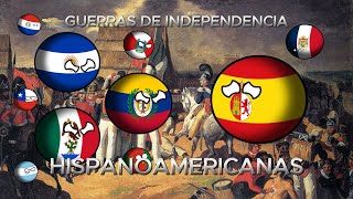 GUERRAS de INDEPENDENCIA HISPANOAMERICANAS countryballs [upl. by Harikahs87]