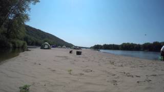 Wisconsin River sandbar camp set up on Etiquette Island [upl. by Paschasia609]